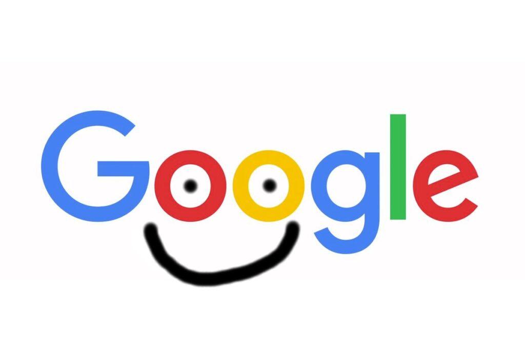 A Google logo with a smile built in